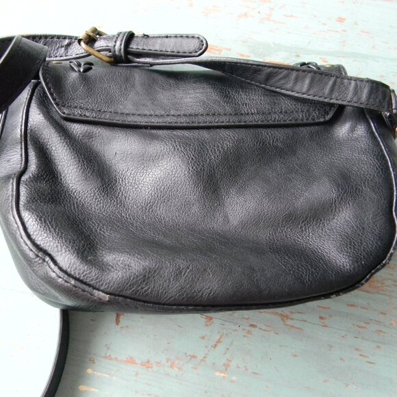 LUCKY BRAND BLACK BRAID GROMMET DETAIL BOHO SMALL CROSSBODY BAG VEGAN LEATHER - Picture 6 of 10